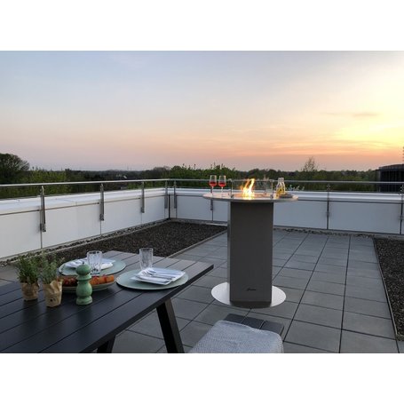 FIRESTAR Outdoor Gaskamin AMBIENTE Bartable Edelstahl gebürstet Gartenkamin